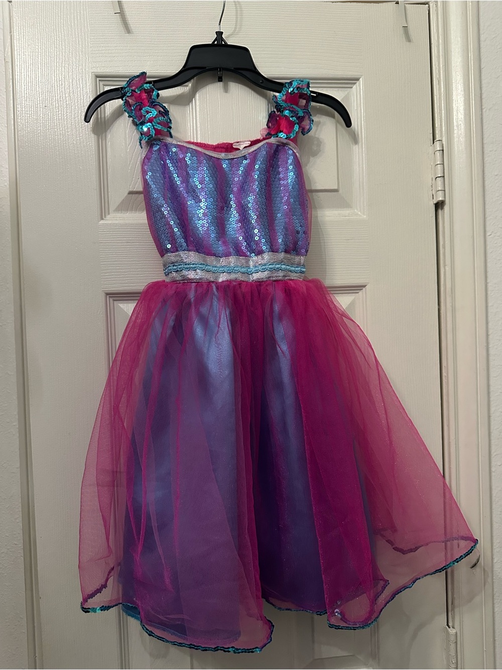 Girls Pink and Purple Sequin Tulle Costume Dress